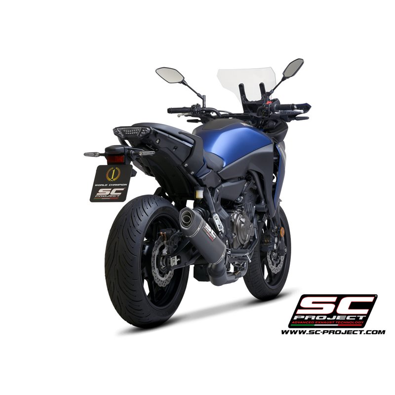 Uitlaatsysteem 2-1 SC1-S matzwart/carbon Yamaha MT-07/Tracer