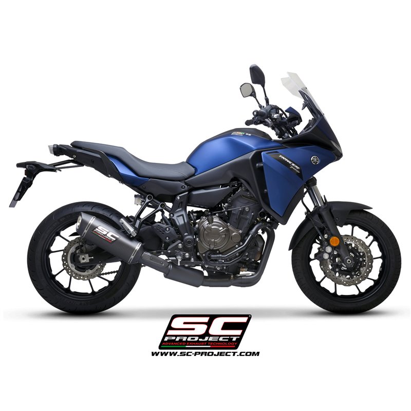 Uitlaatsysteem 2-1 SC1-S matzwart/carbon Yamaha MT-07/Tracer