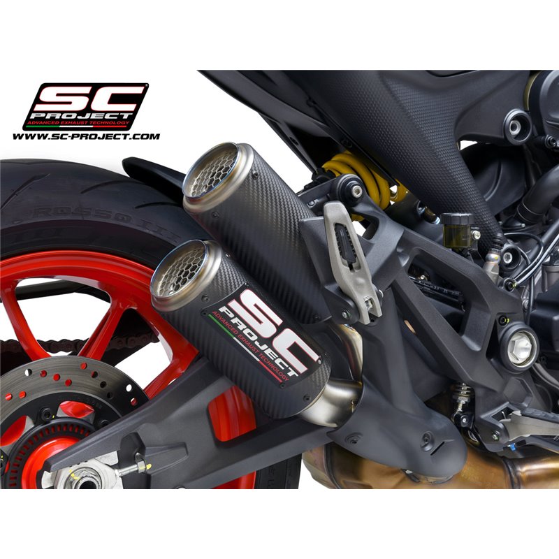 Uitlaat CR-T (double) carbon Ducati Monster 937 