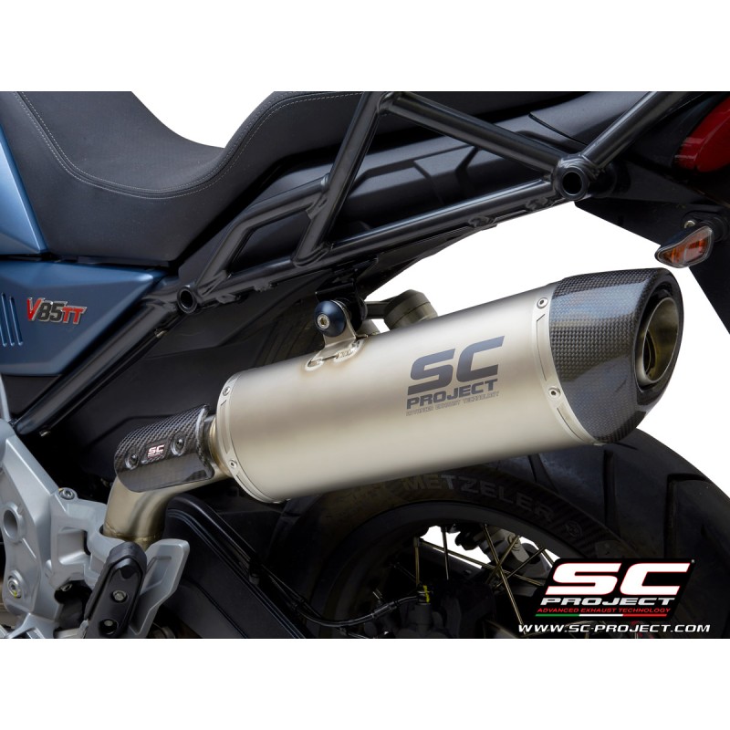 Exhaust Oval titanium Moto Guzzi V85TT