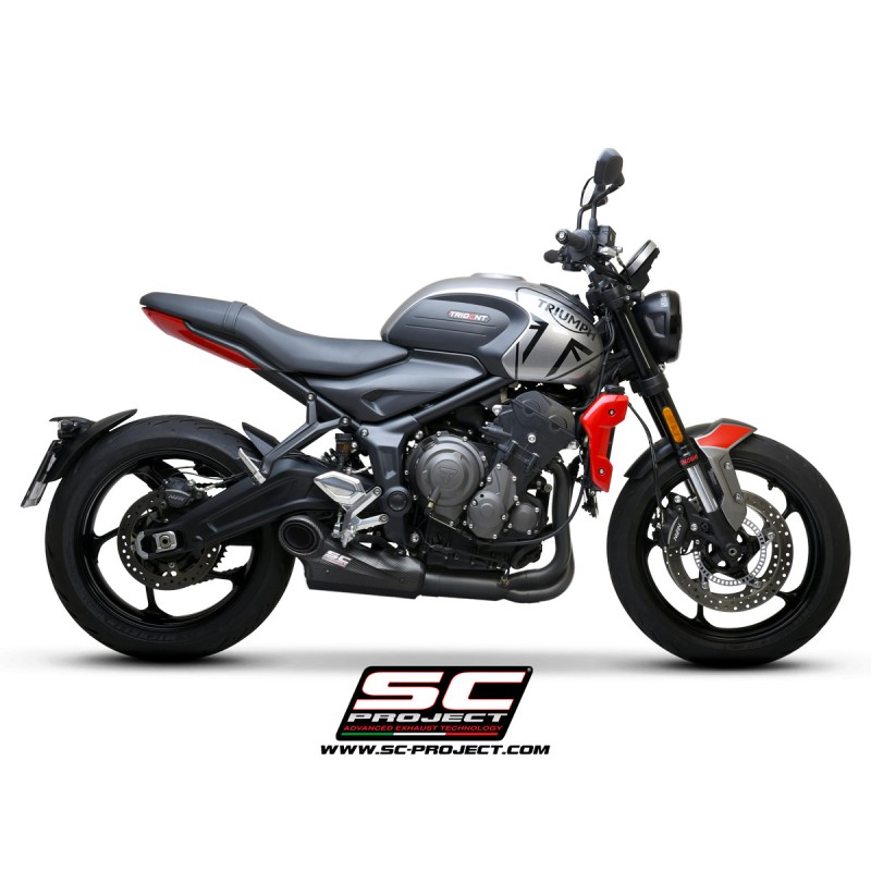 Uitlaatsysteem 3-1 STR-1 matzwart Triumph Trident 660