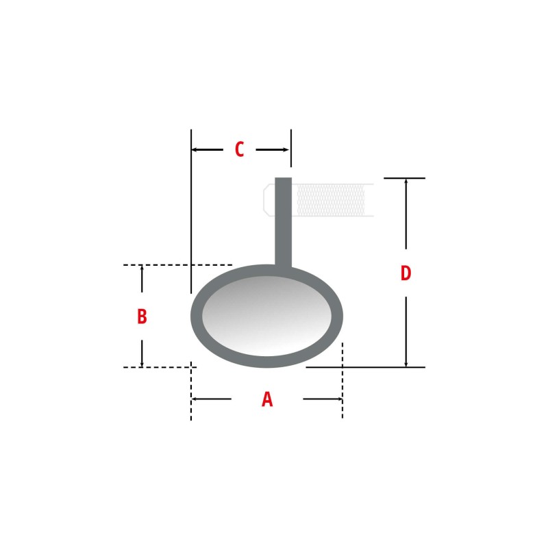 Bar End Mirror Straight Long