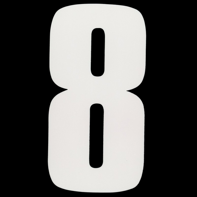 Race Numbers Deluxe white 8"