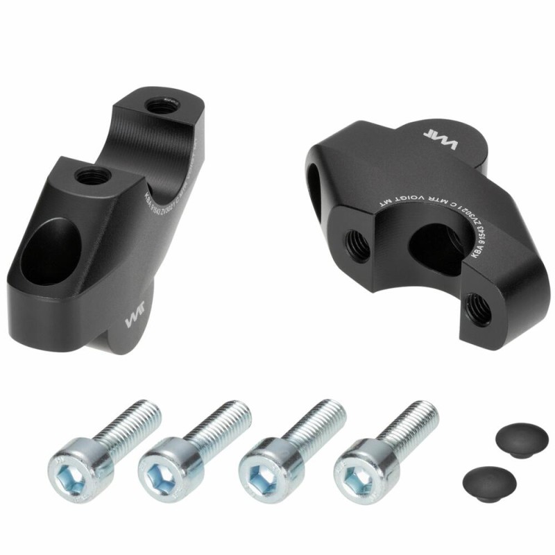 Voigt-MT Handlebar risers 30mm with offset 21mm | Honda CMX 300 Rebel black anodized