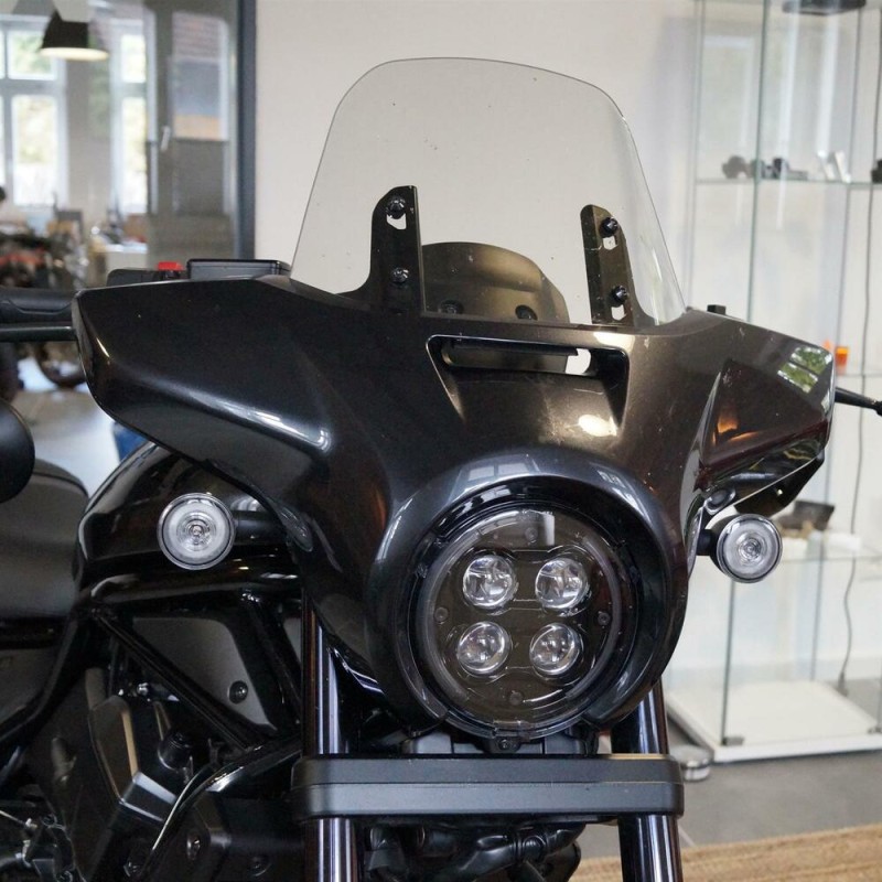 Voigt-MT Retaining plates | Honda CMX Rebel headlight fairing (Batwing) in combination with handlebar riser with offset