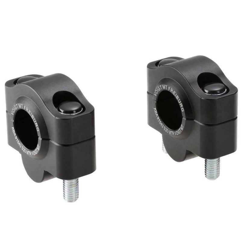 Voigt-MT Handlebar risers 20mm | Kawasaki KDX 200 (DX200B) 83-88 black anodized